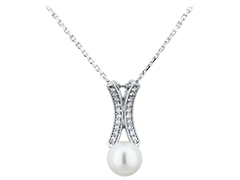Collier or blanc et perle