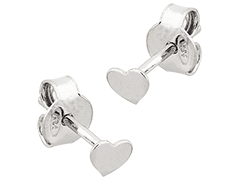 Boucles doreille argent rhodi Coeur