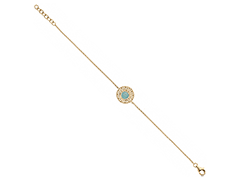 Bracelet plaqu or et amazonite