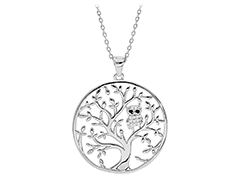 Collier argent et oxyde Chouette