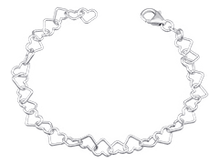 Bracelet argent Coeurs