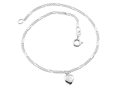 Chane de cheville argent Coeur