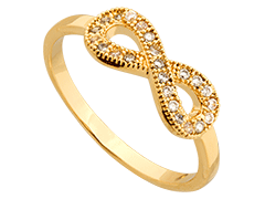 Bague plaqu or et oxydes Infini