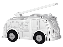 Tirelire mtal argent Camion de Pompier