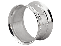 Rond de serviette mtal argent Perles