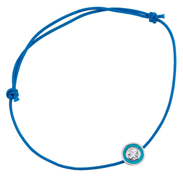 Bracelet tissu bleu et oxyde