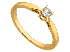 Solitaire or jaune et diamant 0.18 carat