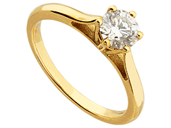 Solitaire or jaune et diamant 0.60 ct