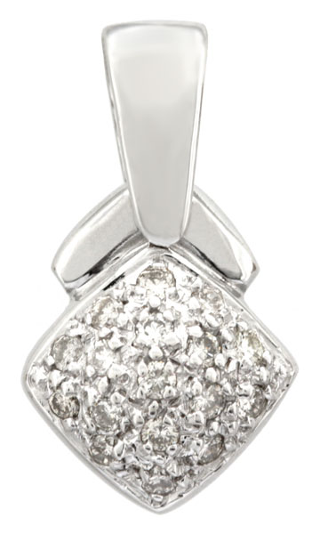 Pendentif or blanc et diamants