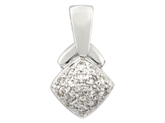 Pendentif or blanc et diamants