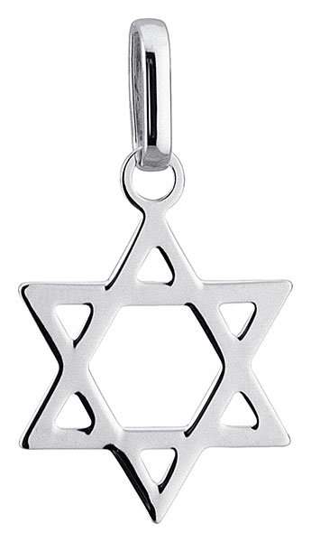 Pendentif or blanc Croix de David