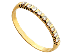 Alliance or jaune et diamants 0.18 ct