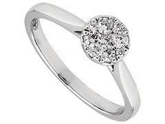 Bague or blanc et diamants 0.25 ct