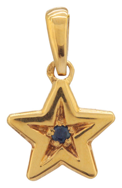 Pendentif or jaune et saphir