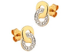 Boucles doreille or bicolore et diamant