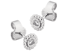 Boucles doreille or blanc et diamant