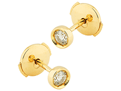 Boucles doreille or jaune et diamant