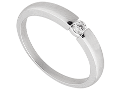 Solitaire or blanc et diamant 0.10 ct