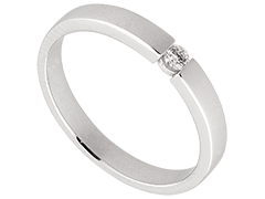 Solitaire or blanc et diamant 0.05 ct