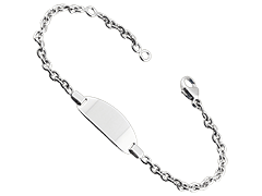 Bracelet identit or blanc 14 cm