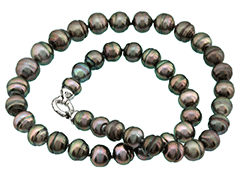 Collier perles de Tahiti et or blanc