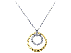 Collier or bicolore et diamants