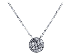 Collier or blanc et diamants 0.20 ct