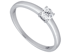 Solitaire or blanc et diamant 0.20 ct