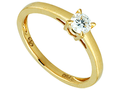 Solitaire or jaune et diamant 0.30 ct