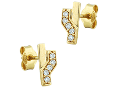 Boucles doreille or jaune et diamants