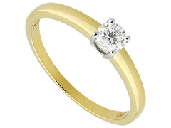 Solitaire or bicolore et diamant 0.20 ct