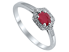 Bague or blanc et rubis