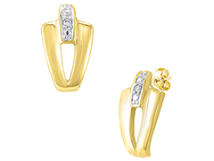 Boucles doreille or jaune et diamant