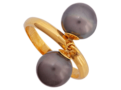 Bague or jaune et perles de Tahiti