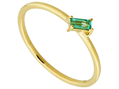 Bague or jaune et meraude