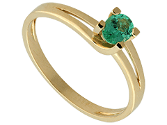 Bague or jaune et meraude