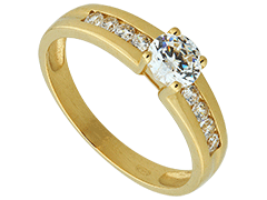 Bague or jaune et oxydes