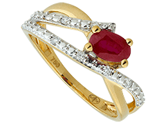 Bague or bicolore et rubis