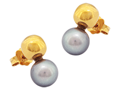 Boucles doreille or jaune et perle deau douce