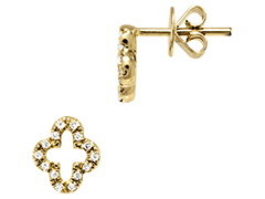 Boucles doreille or jaune et diamants