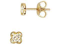 Boucles doreille or jaune et diamants