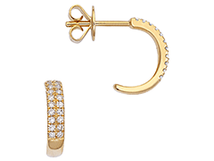 Boucles doreille or jaune et diamants