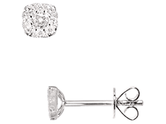 Boucles doreille or blanc et diamants