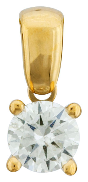 Pendentif or jaune et diamant 0.30 carat