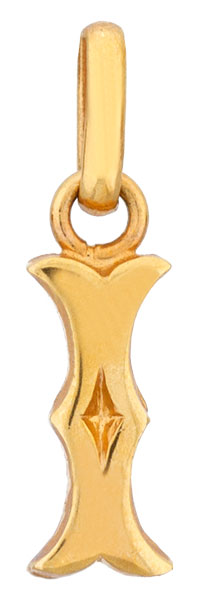 Pendentif plaqu or Initiale I