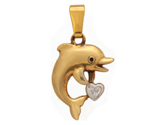 Pendentif Dauphin en or jaune 375 millimes