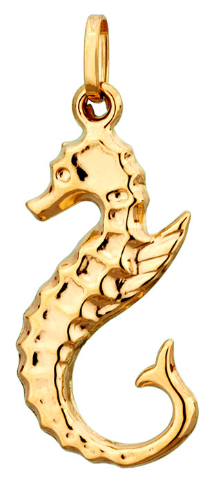 Pendentif or jaune Hippocampe