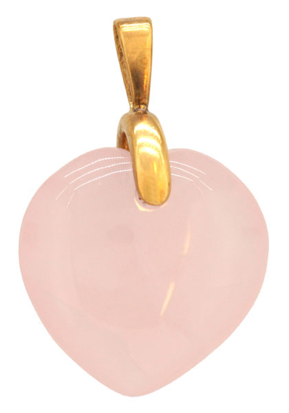 Pendentif Coeur or jaune et quartz