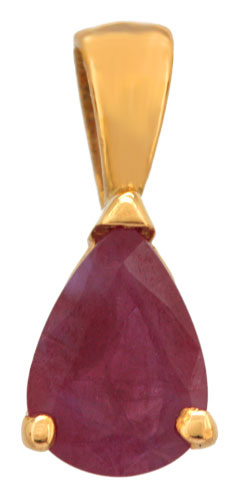 Pendentif or jaune et rubis