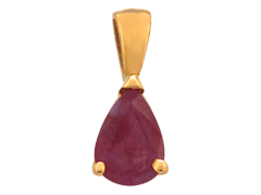 Pendentif or jaune et rubis